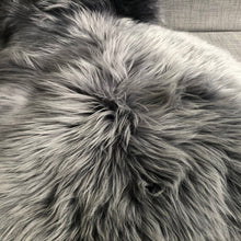 Load image into Gallery viewer, Swedish Sheepskin Rug Sheep Skin Throw - Slate Grey: L