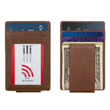 Load image into Gallery viewer, Leather Magnet Money Clip Card Holder