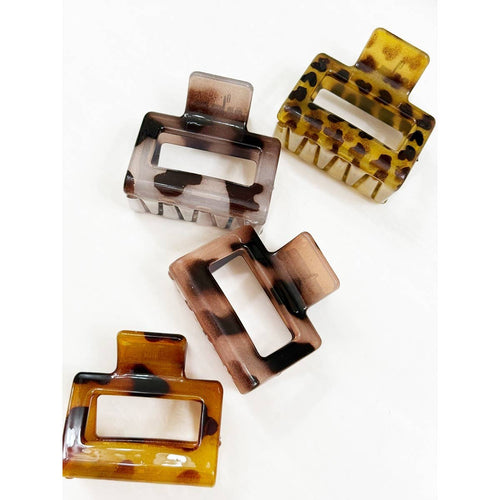 Tortoise Shell Pattern Leopard Claw Clips