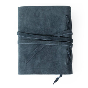 Grey Blue Suede Journal w/ Organic Cotton Paper: Large