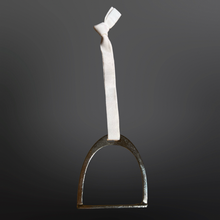 Load image into Gallery viewer, Equestrian Stirrup Iron Christmas Ornament : Gold/Red Ribbon