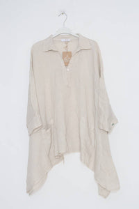 100% linen tunic REF. 11645: Taupe