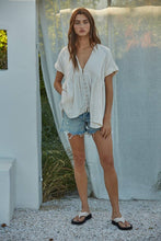 Load image into Gallery viewer, Plunged V-Neck Button Top