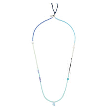 Load image into Gallery viewer, Mixed Media Wrap Bracelet/Necklace - Hope/Aquamarine/Silver