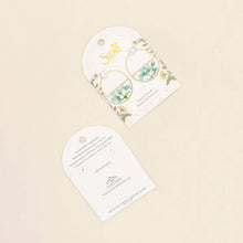 Load image into Gallery viewer, Pressed Flower Hoop Earring - Blue Baby's Breath/Gold