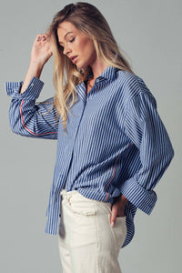 Striped Twill Button Down