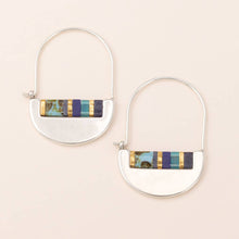 Load image into Gallery viewer, Good Karma Miyuki Crescent Hoop - Cobalt/Silver
