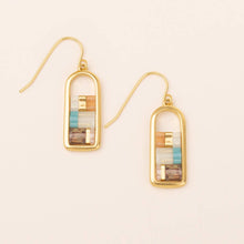 Load image into Gallery viewer, Good Karma Miyuki Frame Earring - Mint/Peach/Gold
