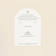Load image into Gallery viewer, Pressed Flower Hoop Earring - Blue Baby's Breath/Gold