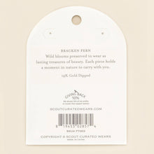 Load image into Gallery viewer, Pressed Flower Thread Earring - Green Bracken Fern/Gold