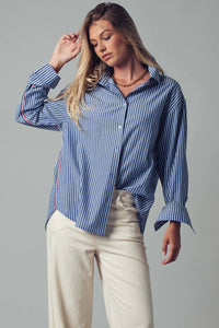 Striped Twill Button Down
