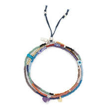 Load image into Gallery viewer, Mixed Media Wrap Bracelet/Necklace - Protection/Amethyst/Gol
