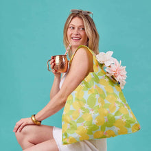 Load image into Gallery viewer, LEMON BLOSSOMS blu Bag Reusable Shopper Tote