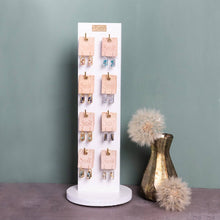 Load image into Gallery viewer, Good Karma Miyuki Frame Earring - Blush/Topaz/Gold