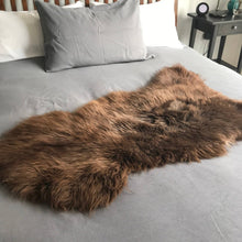Load image into Gallery viewer, Natural British Brown Sheepskin Rug Hygge Nordic Decor: Medium