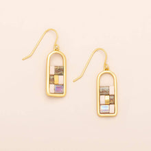 Load image into Gallery viewer, Good Karma Miyuki Frame Earring - Blush/Topaz/Gold