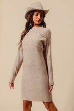 Load image into Gallery viewer, Oatmeal Ribbed Sweater Dress