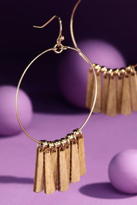 Hoop Earrings with Wooden Charms