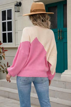 Load image into Gallery viewer, Pink Colorblock Sweater