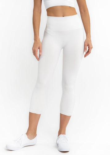 Cropped High Waisted Jeggings White