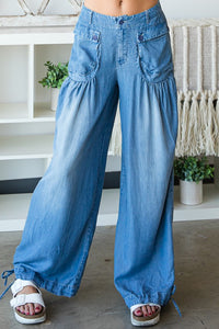 Blue Denim Palazzo Pants