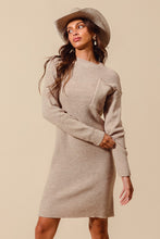 Load image into Gallery viewer, Oatmeal Ribbed Sweater Dress