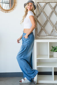 Blue Denim Palazzo Pants