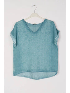 Short Sleeve Linen Top