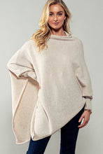 Load image into Gallery viewer, Knit Asymmetrical Jumper with Ribbed Sleeves