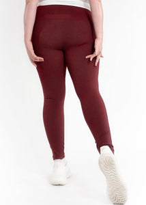 High Waisted Jeggings Burgundy (PLUS)