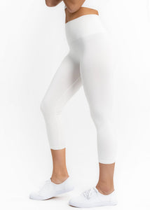 Cropped High Waisted Jeggings White