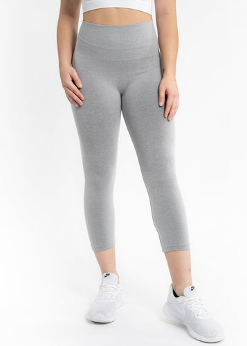 Cropped High Waisted Jeggings Stone Grey