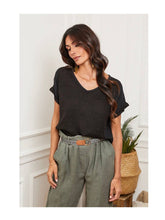 Load image into Gallery viewer, Short Sleeve Linen Top