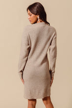 Load image into Gallery viewer, Oatmeal Ribbed Sweater Dress