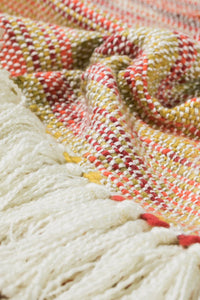 Chunky Yarn Multicolor Throw Blanket Blood Orange