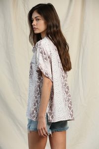 Snakeskin Button Down Top