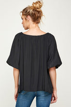 Load image into Gallery viewer, Black Bubble Sleeve Blouse