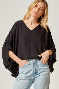 Black Poncho Top