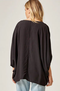 Black Poncho Top