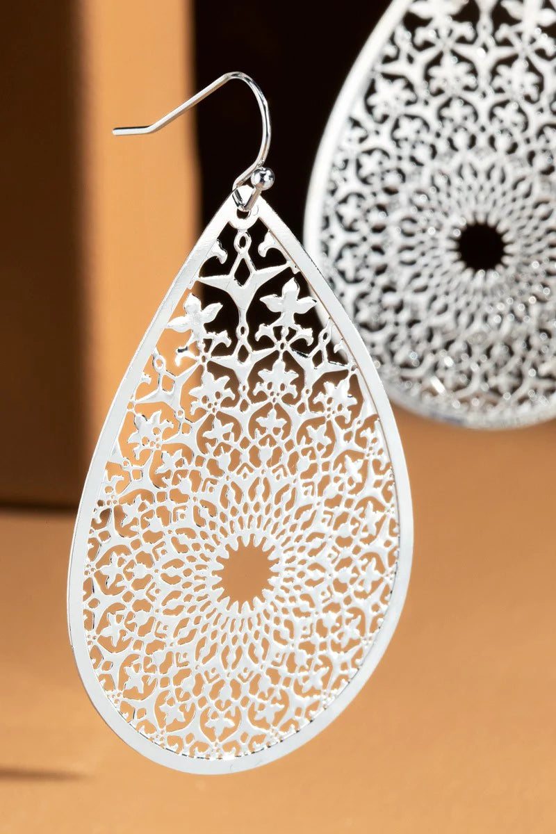 Teardrop Filigree Earrings