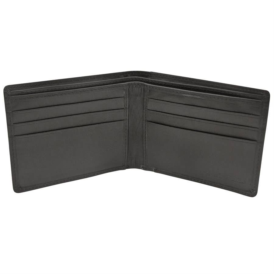 Leather Bifold Men's Wallet with Back Slit Pocket