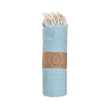 Load image into Gallery viewer, Cairo Peshtemal Pure Cotton Beach Towel Turquoise