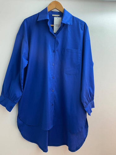 21251 one size long shirt: Unique / royal blue