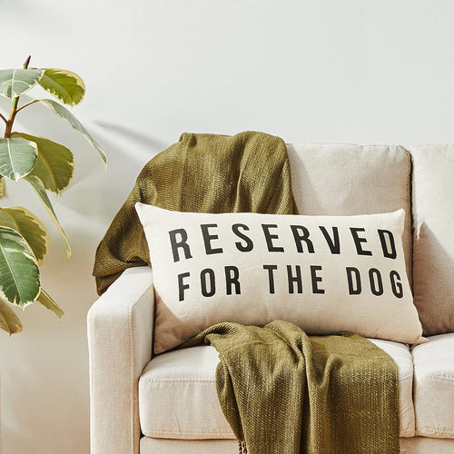 Reserved For The Dog Cotton Lumbar Pillow