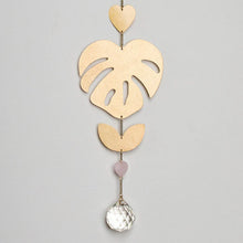 Load image into Gallery viewer, Suncatche - Monstera Leaf + Rose Quartz