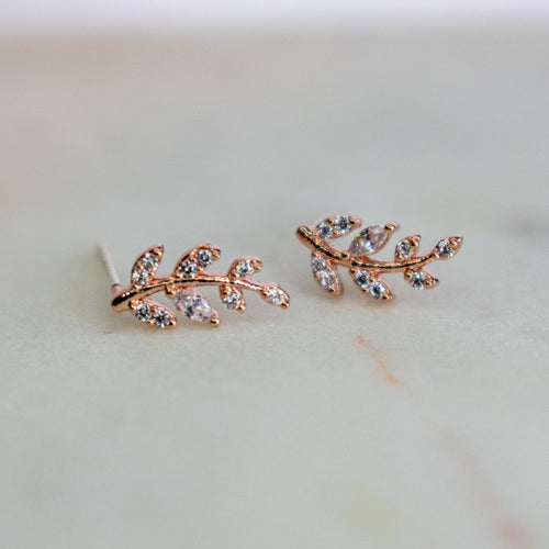 Petite Laurel Leaf Earrings