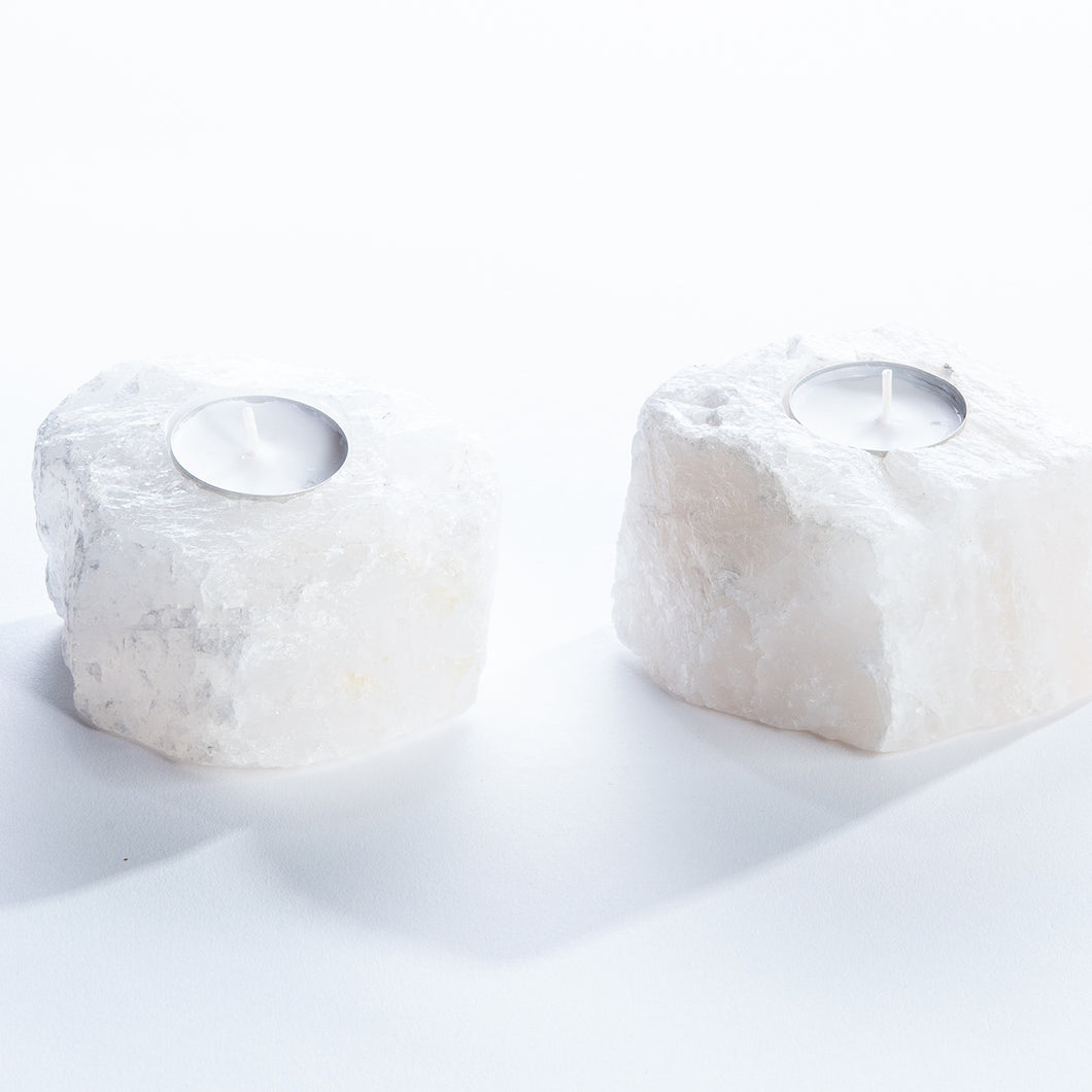 Quartz Crystal Candle Holder