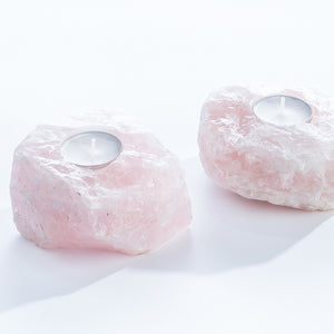 Rose Quartz Crystal Candle Holder