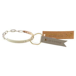 Good Karma Ombre w/Chain Bracelet - Joy & Kindness Ivory/Silver