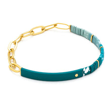 Load image into Gallery viewer, Good Karma Ombre w/Chain Bracelet - Joy &amp; Kindness Turquoise/Gold